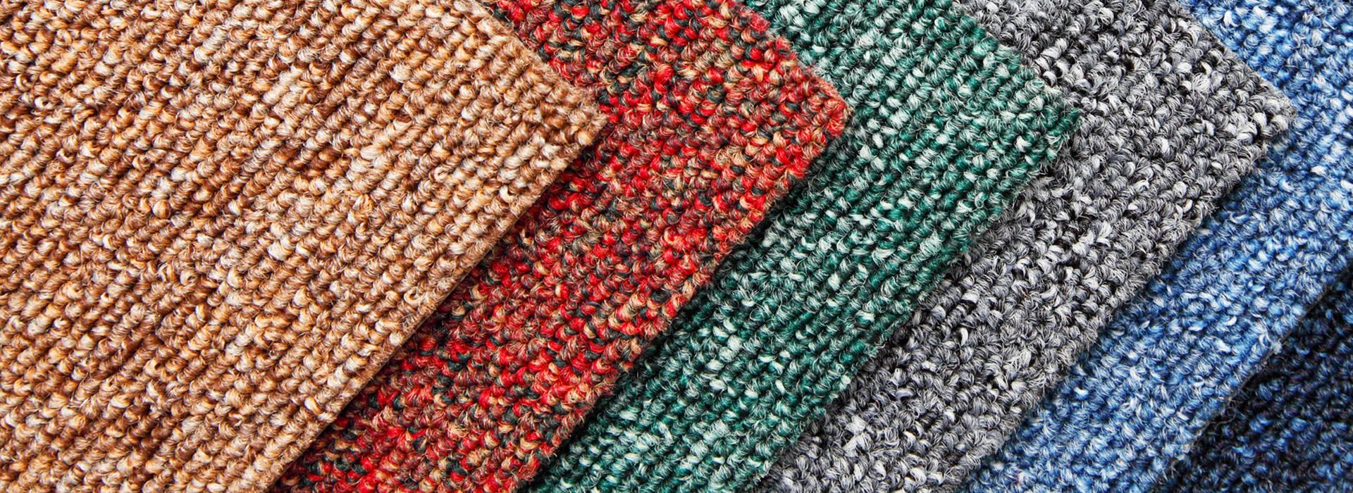 Different color carpet tiles