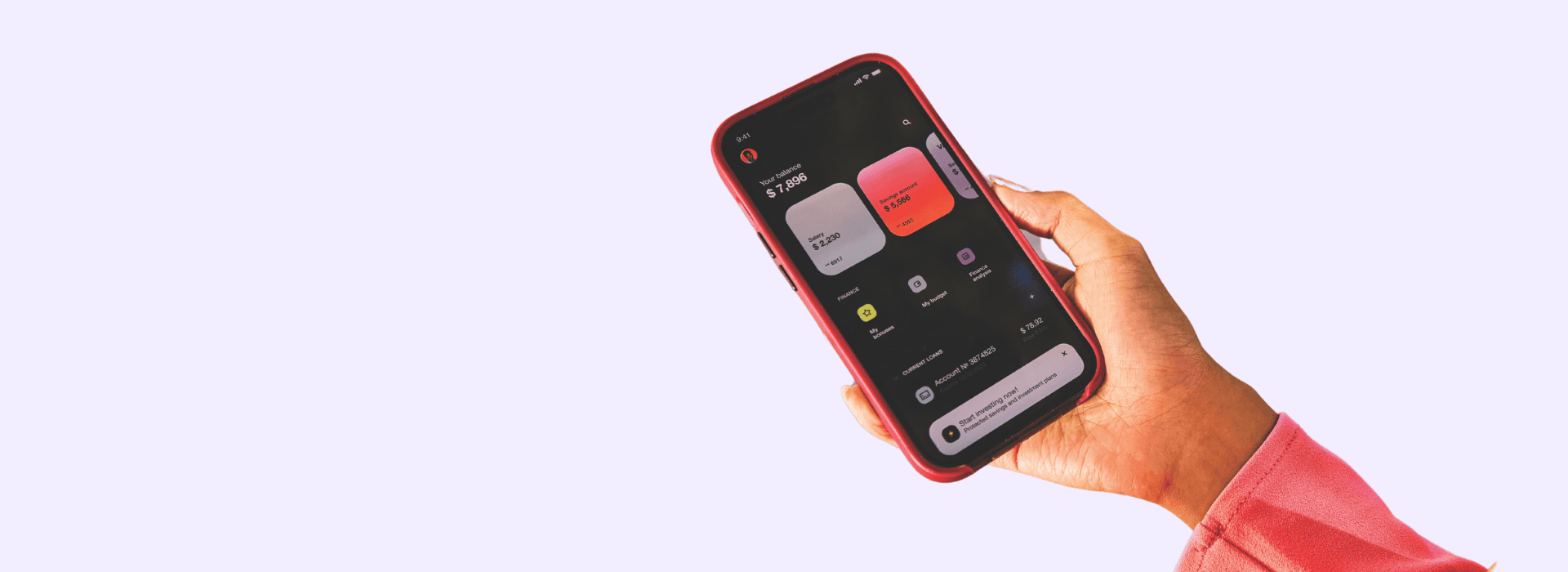 Smartphone with purchase in progress